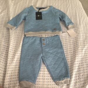 Blue Quilted Baby Outfit